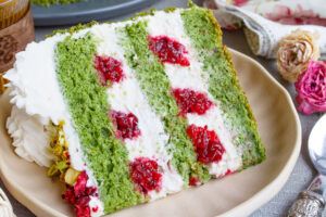 Emerald Spinach Cake with Cranberries