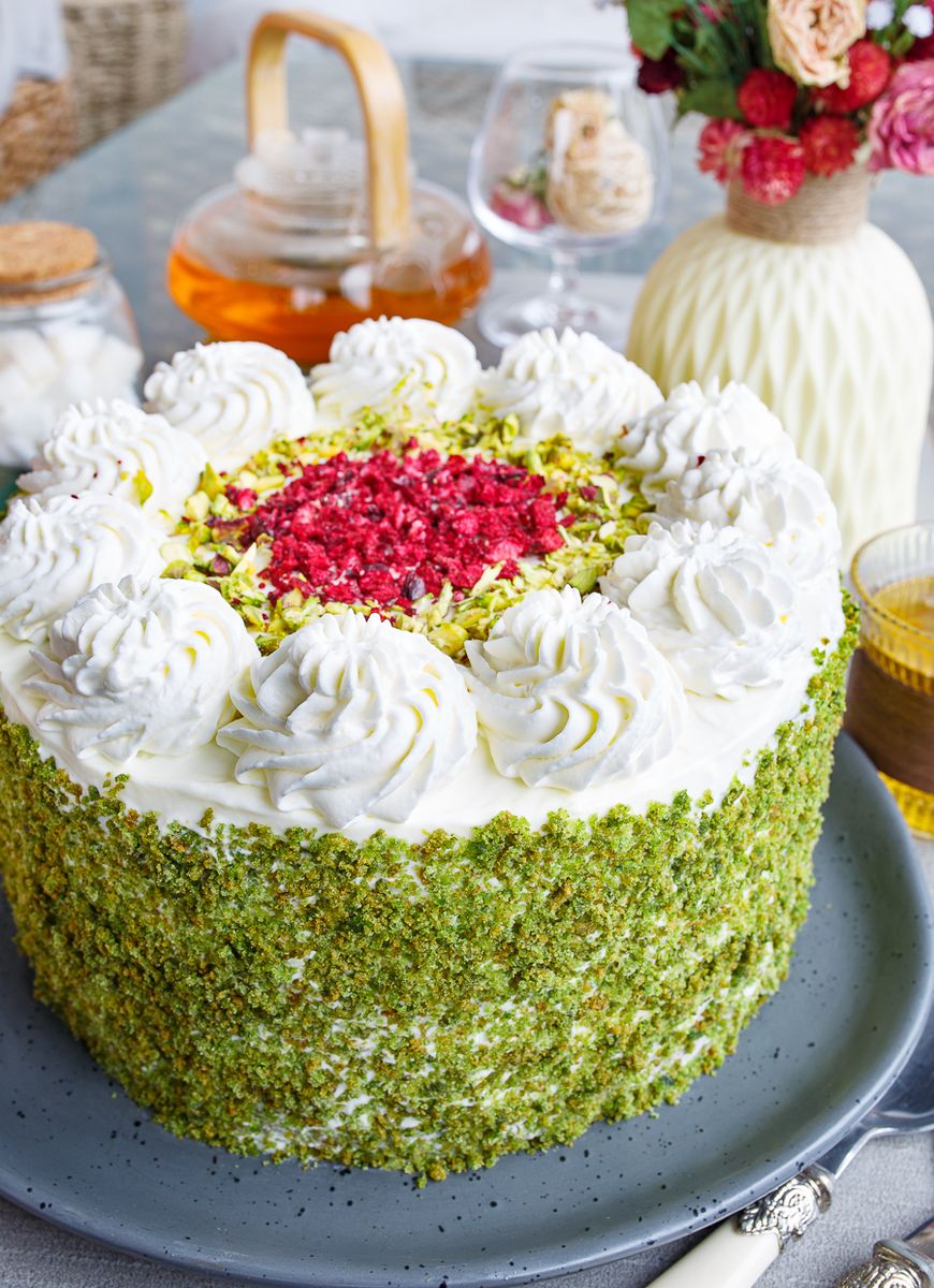 Emerald Spinach Cake with Cranberries