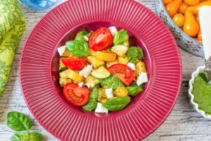 Summer Zucchini Salad with Tomatoes and Pesto