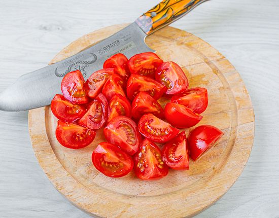 Cut the tomatoes