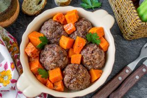 Beef Meatballs with Roasted Butternut Squash
