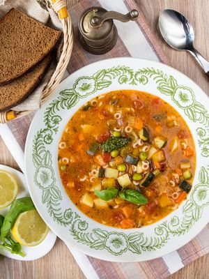 Minestrone Soup with Pesto