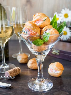 Savoury Choux Puffs with Salmon and Cream Cheese