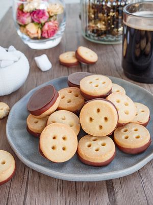 Chocolate Сovered Button Cookies