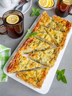 Cheese and Basil Quiche
