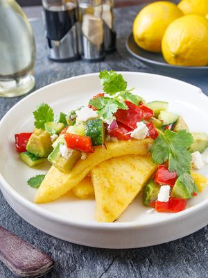 Pan-Fried Polenta with Vegetable Salsa