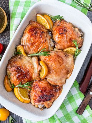 Oven-Braised Orange Rosemary Chicken